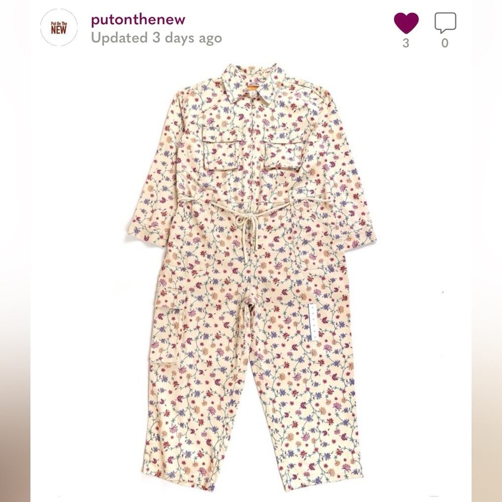 NWT Future Collective Floral Print Long Sleeve Zip Boilersuit Coverall Jumpsuit